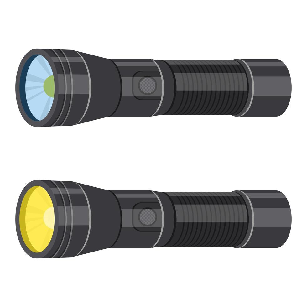 Two flashlights isolated vector