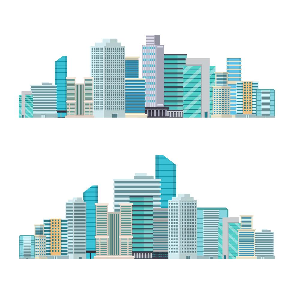 edificios de la ciudad de rascacielos vector