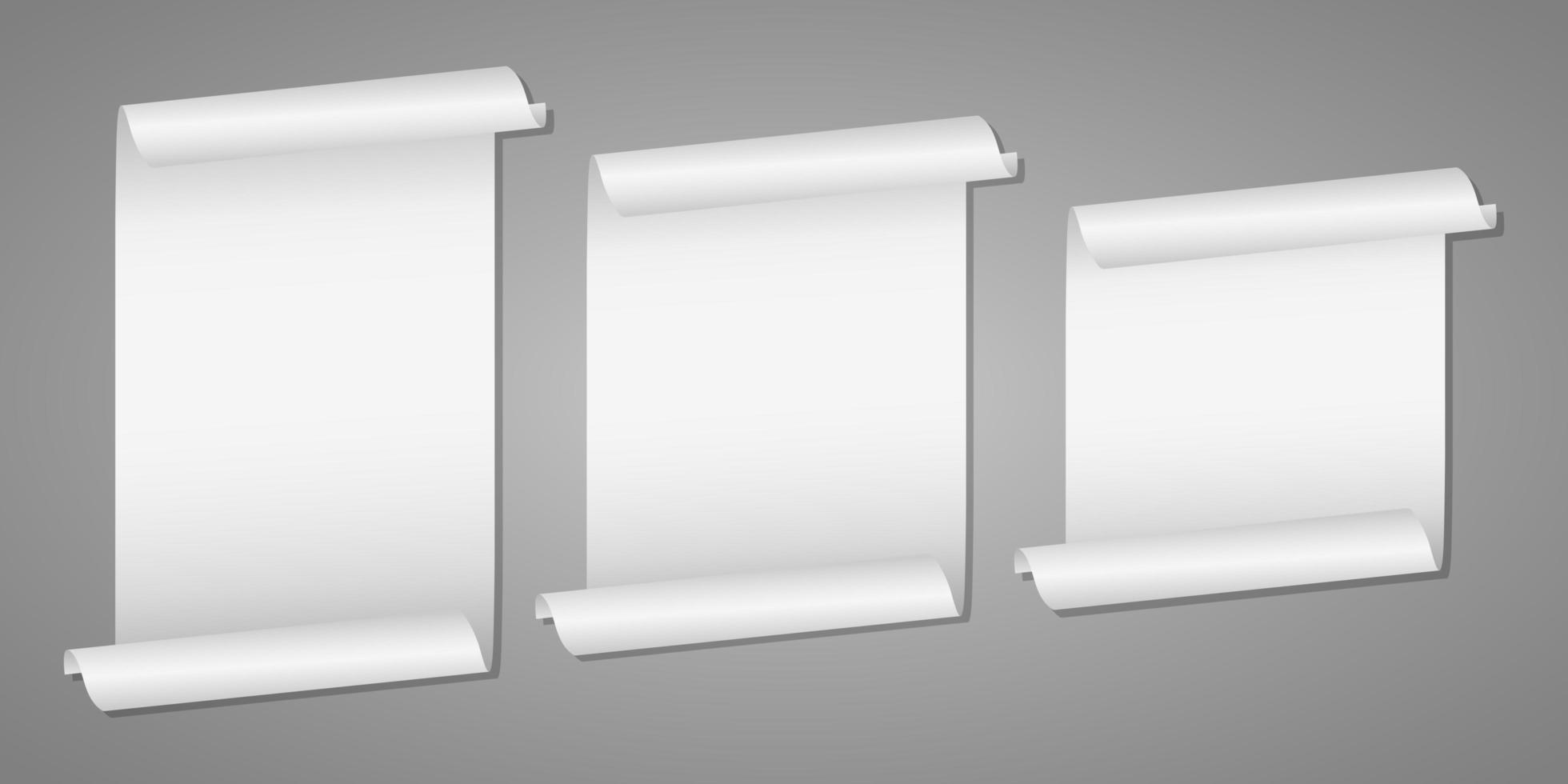 Unrolled white scroll mockup  vector