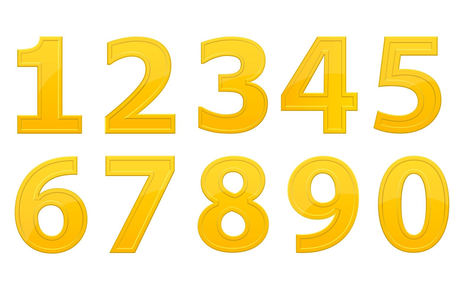 Golden numbers isolated vector