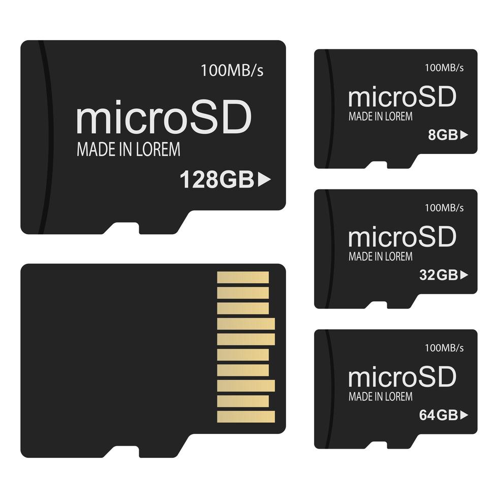 Micro SD card isolated vector