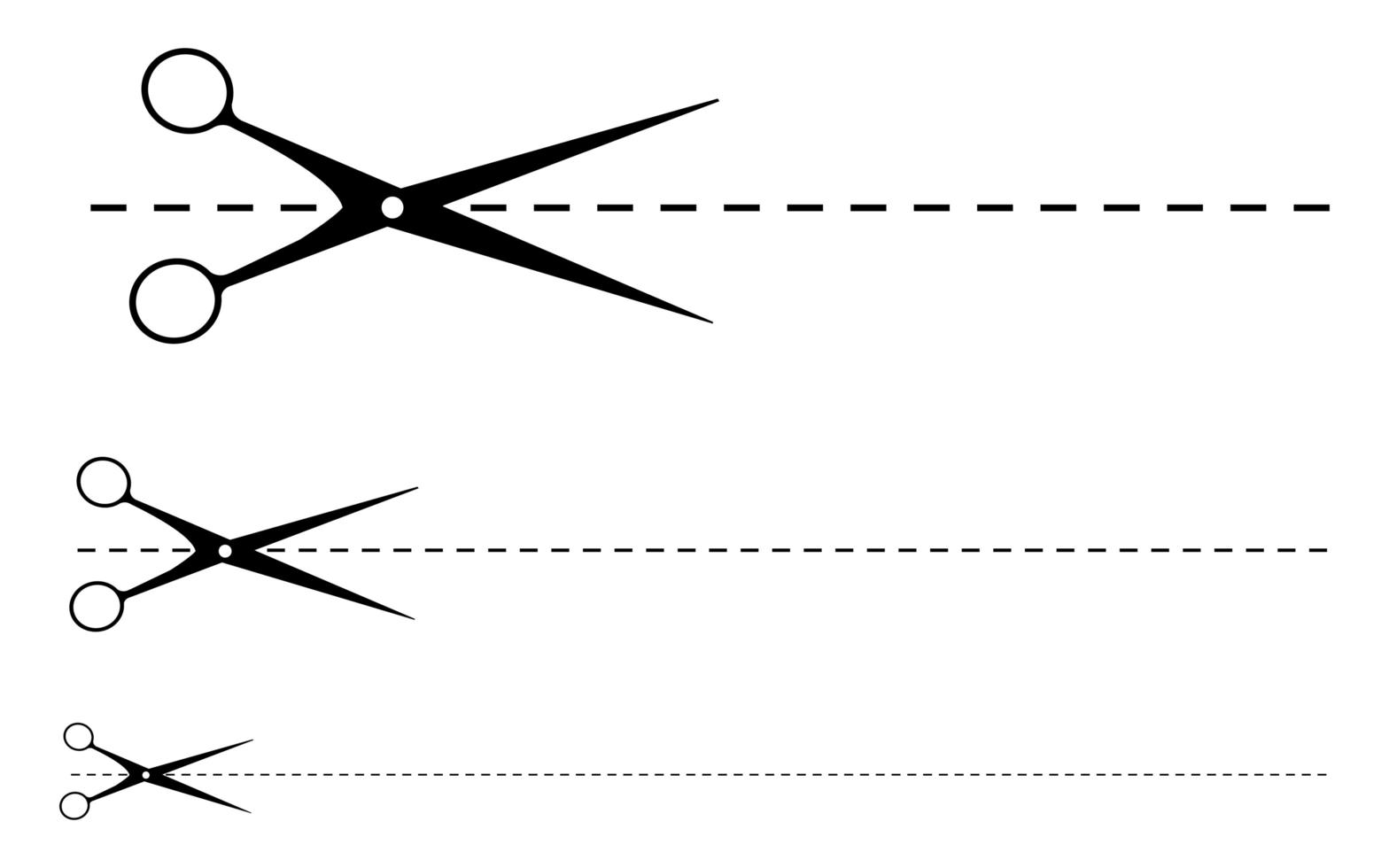 línea de corte de tijeras vector