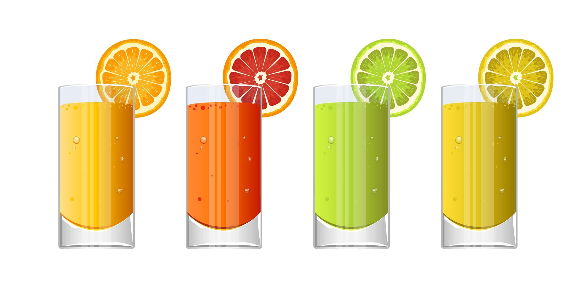 Glass of fresh fruit juice vector