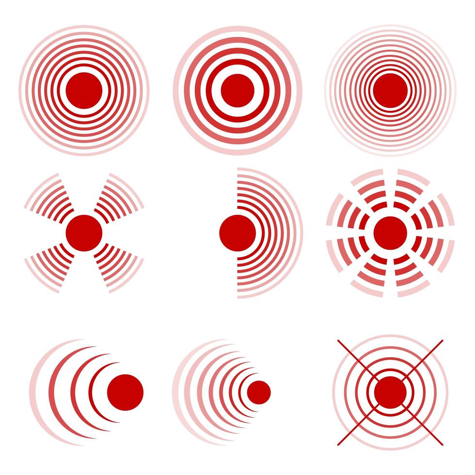 círculos de dolor aislados vector