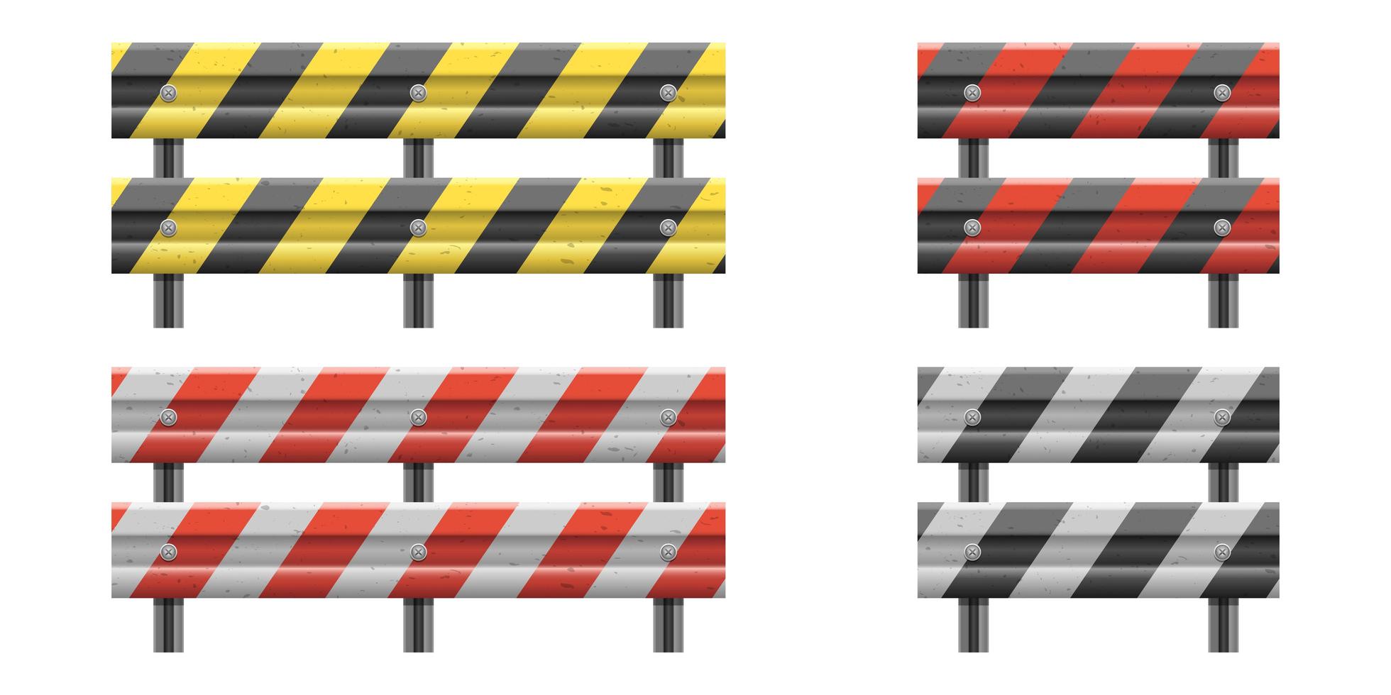 Metallic road barrier fence vector