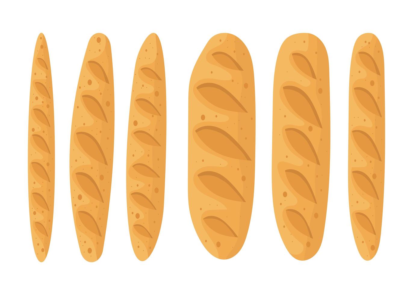 conjunto de pan fresco vector