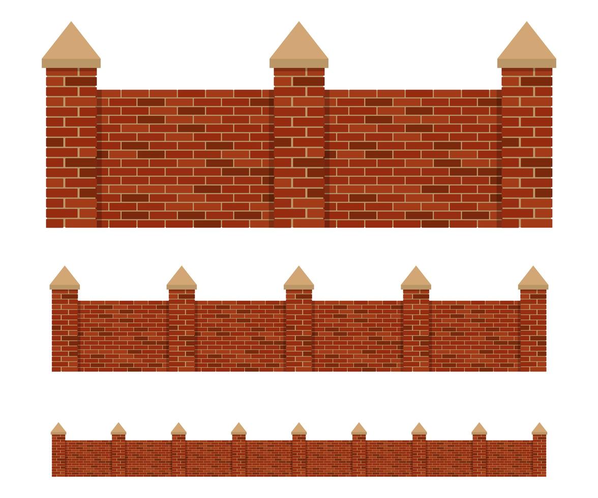 Fence of bricks vector