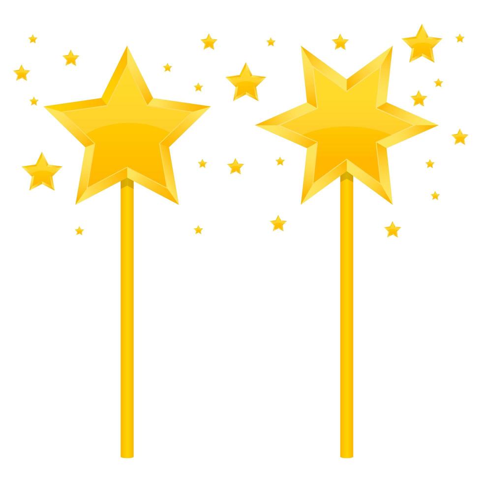 Golden magic wand  vector