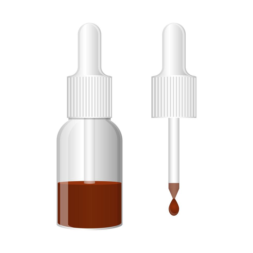 Bottle and dropper medicine  vector