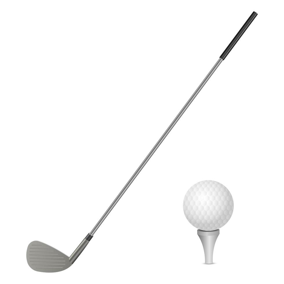 pelota de golf y putter vector