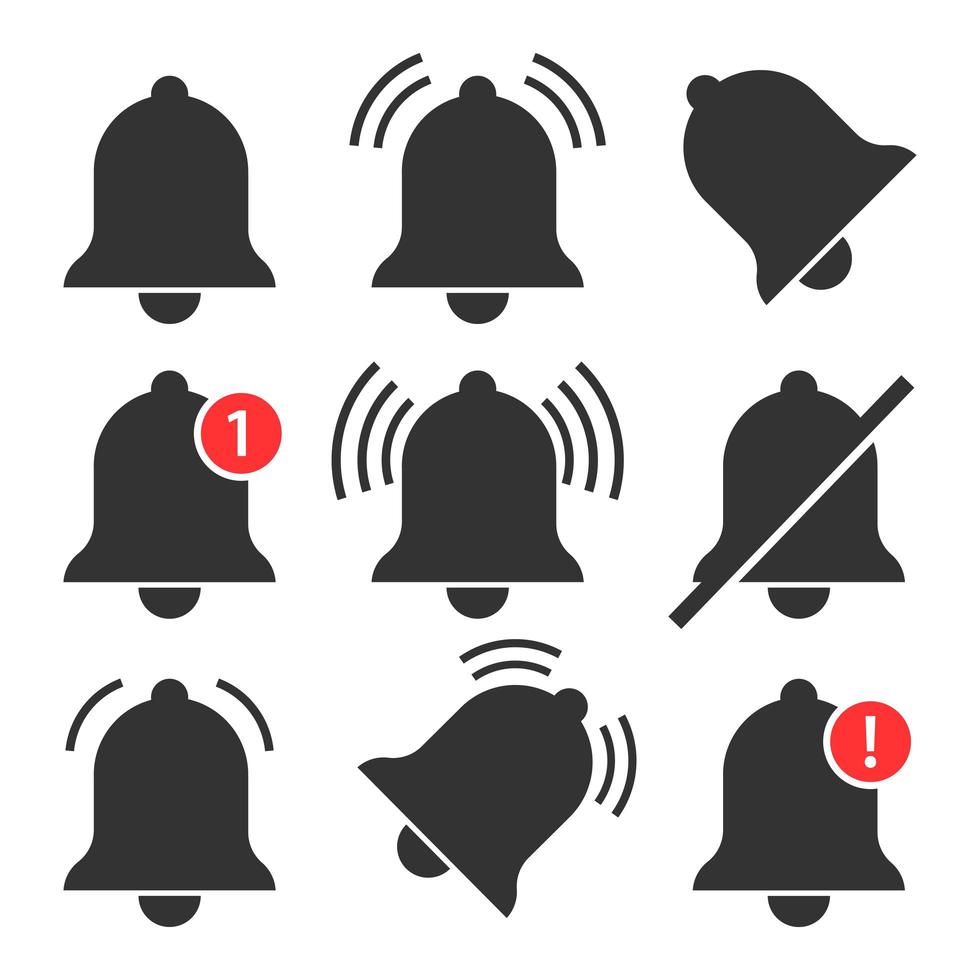 Set of notification bells  vector