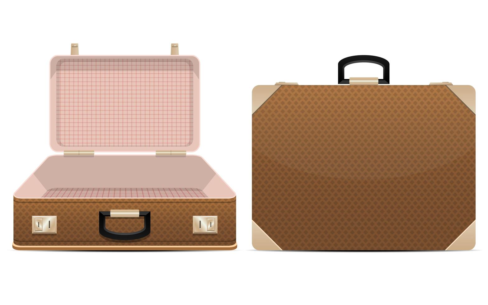 Closed and opened suitcases isolated  vector