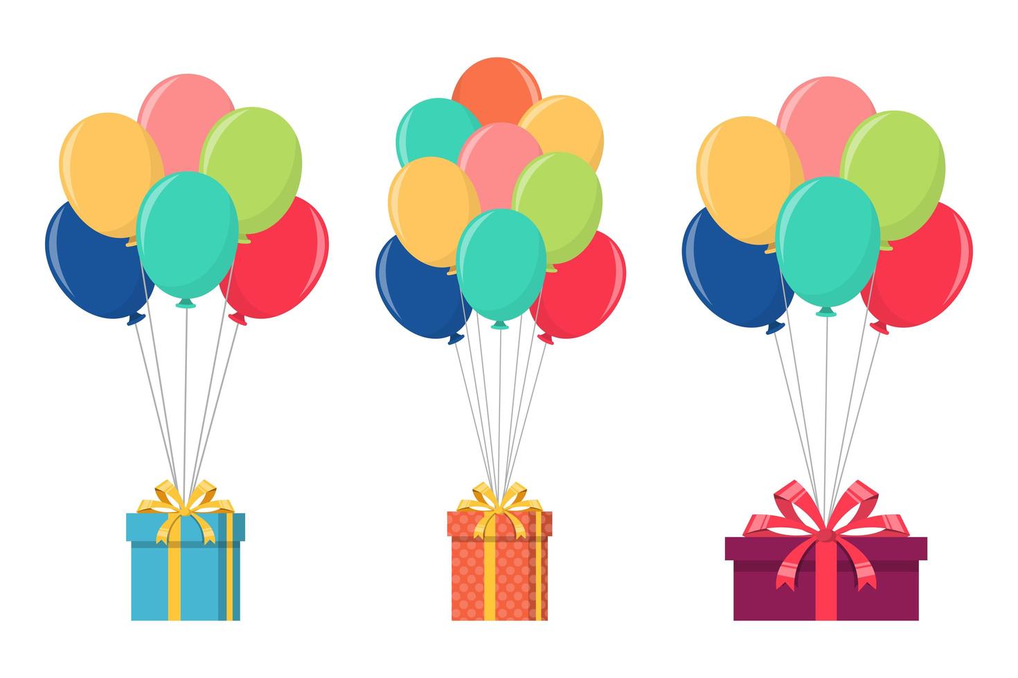 Balloon with giftbox vector