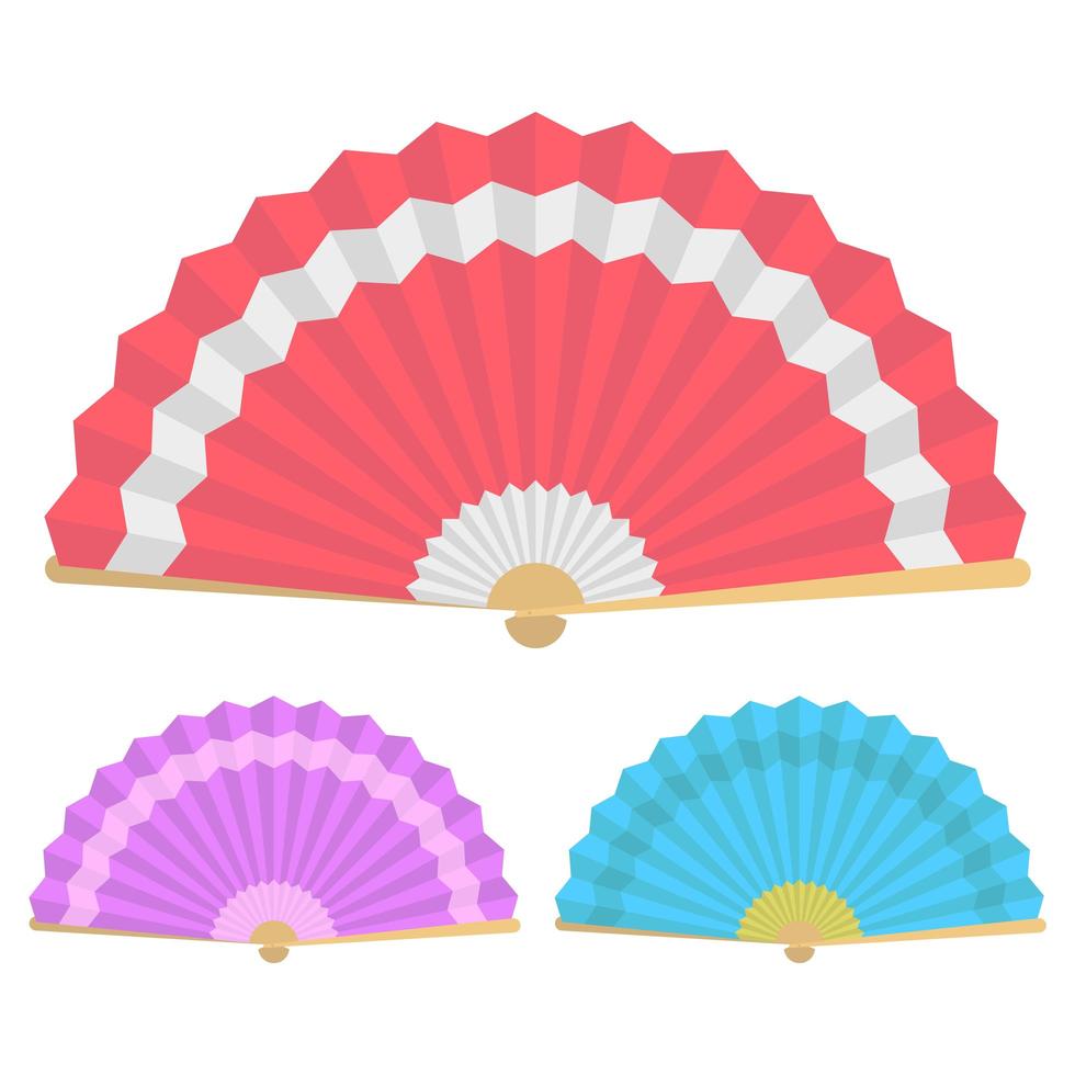 abanicos plegables japoneses vector