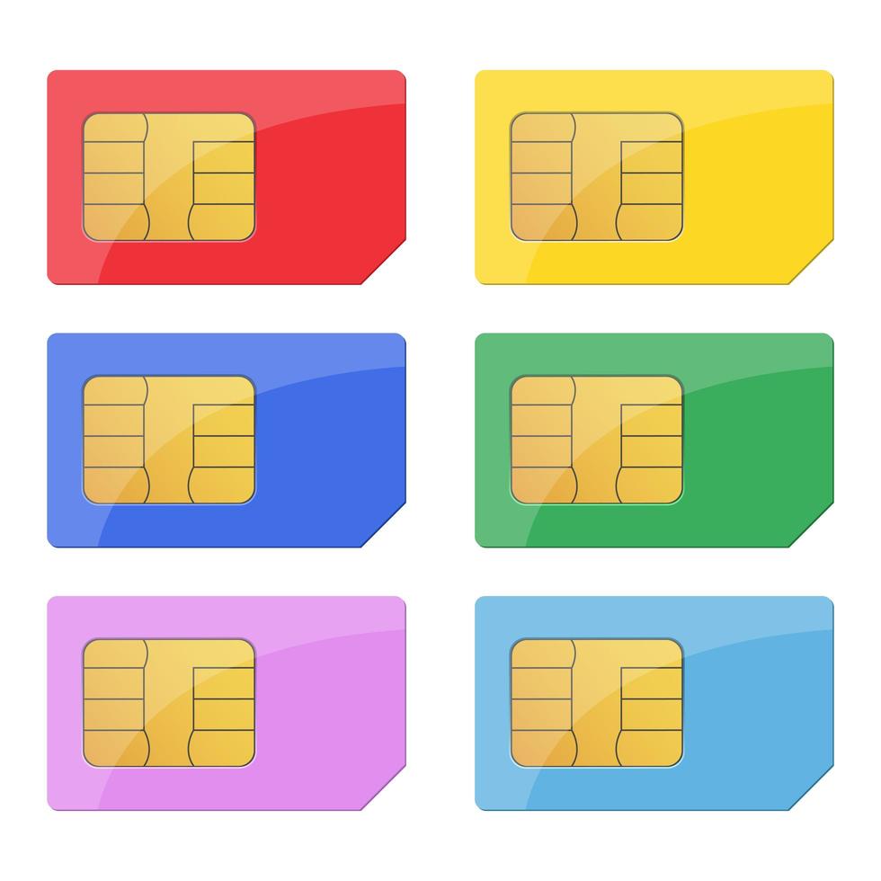 SIM card isolated  vector