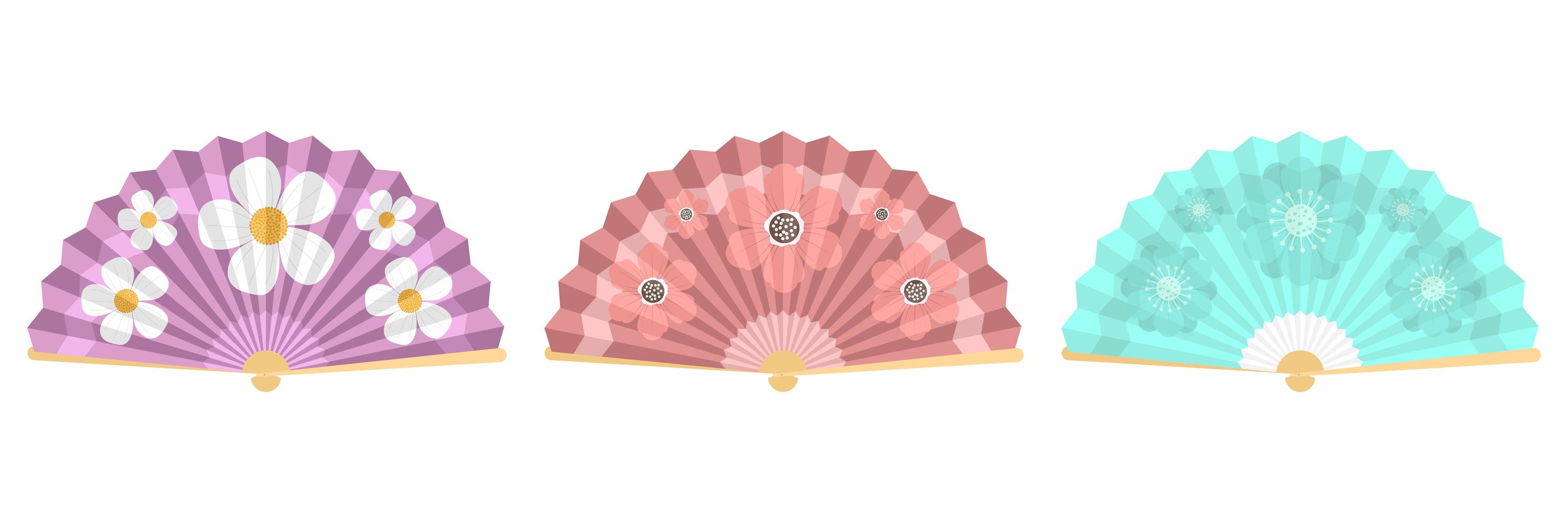 abanicos plegables japoneses vector