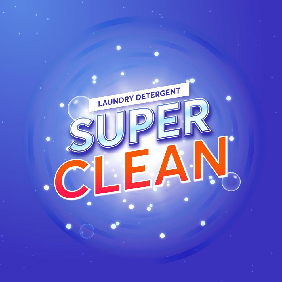 Laundry Detergent Packaging for Super Clean vector