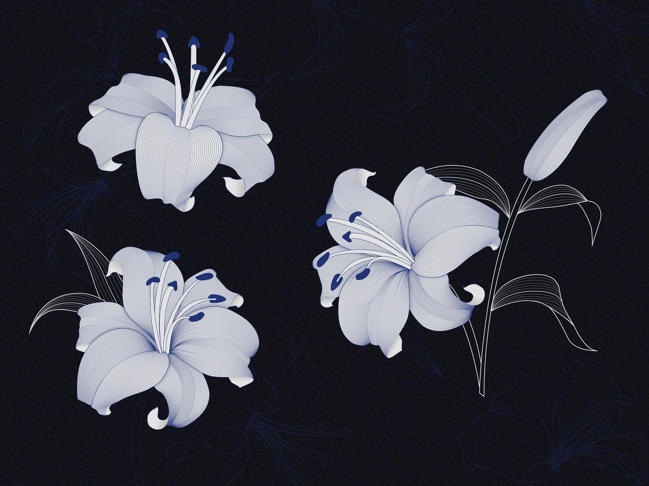 Luxury Lily Floral vector