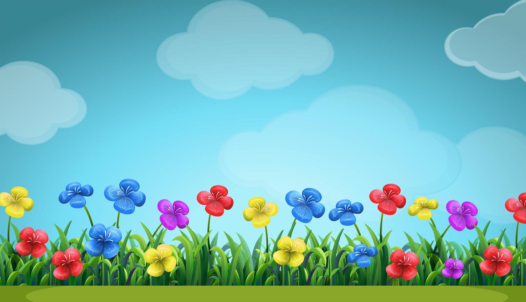Flowers in the field vector