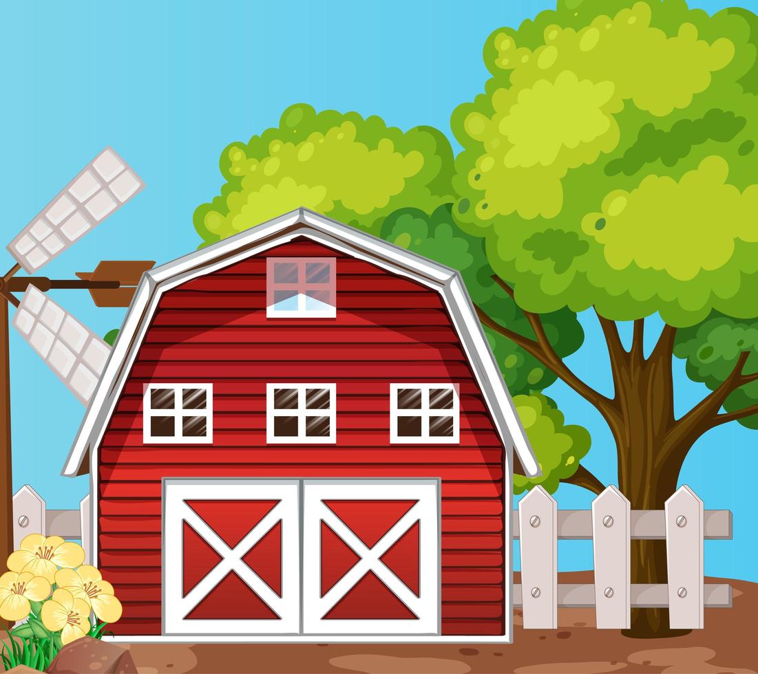 Farm in nature scene  vector