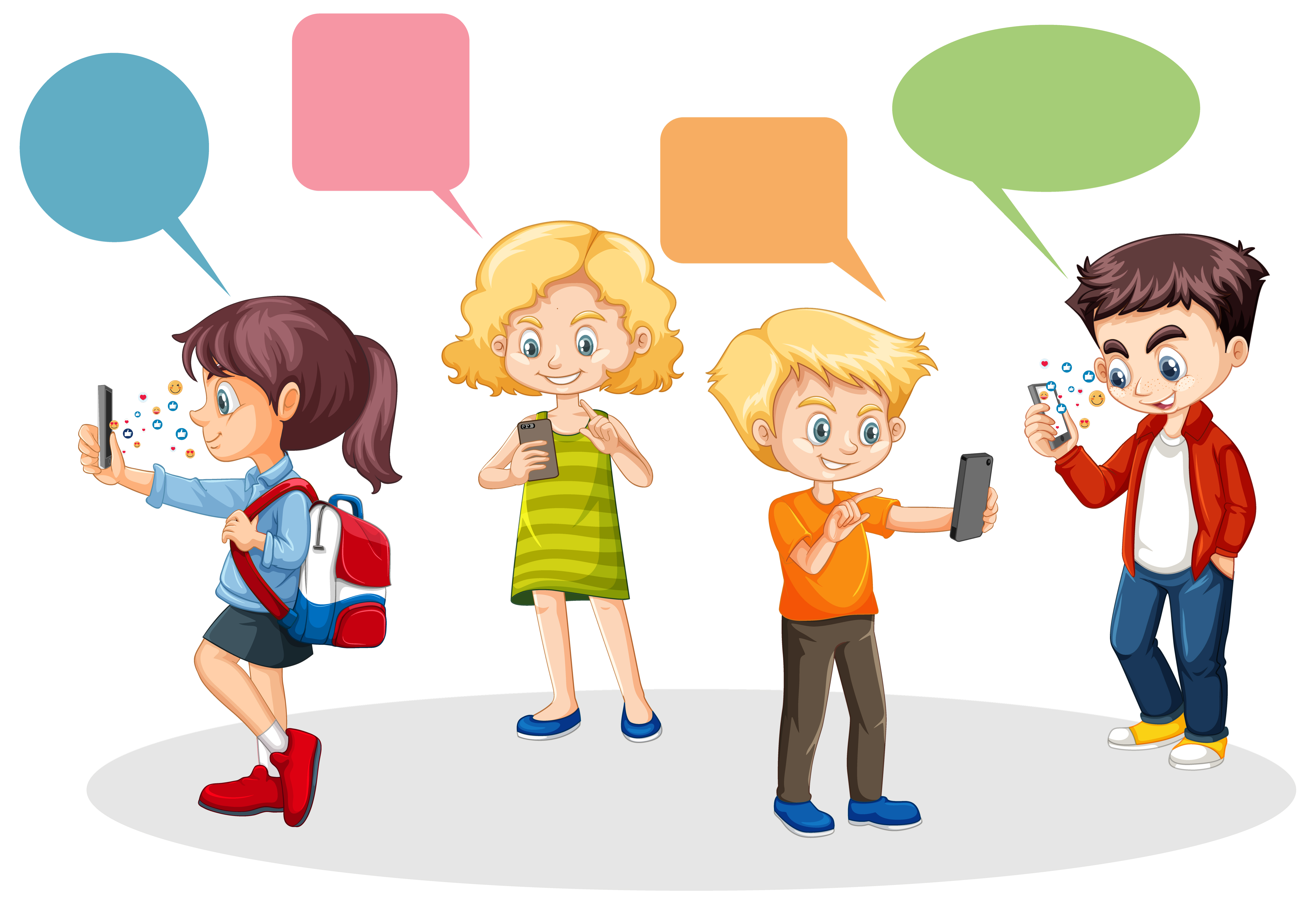 People using smart phones 1268824 Vector Art at Vecteezy