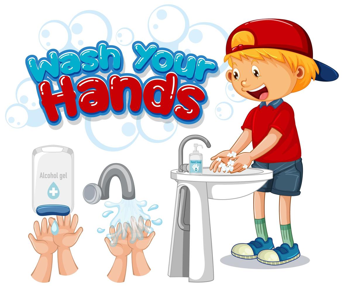 Wash your hands poster  vector