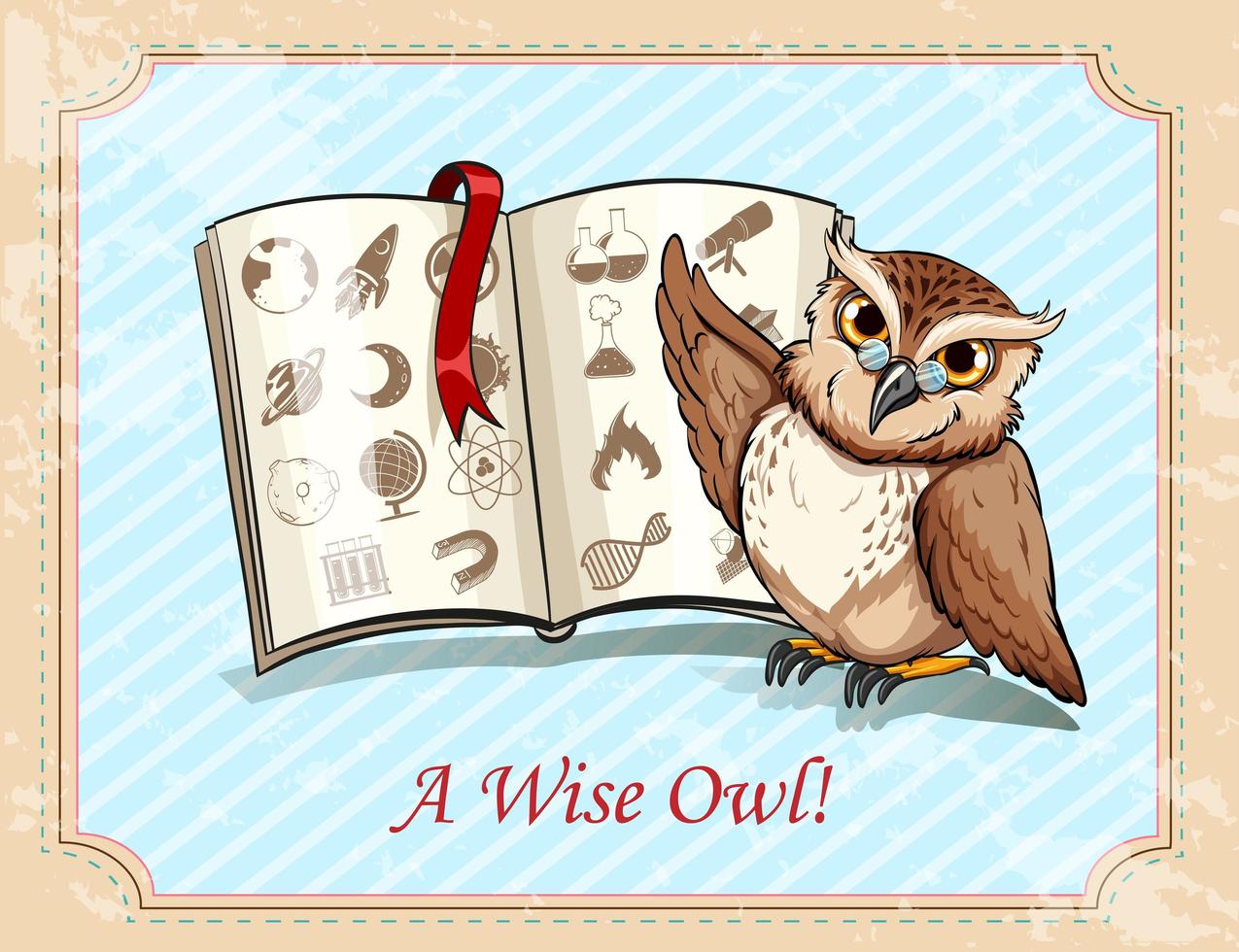 Idiom a wise owl vector