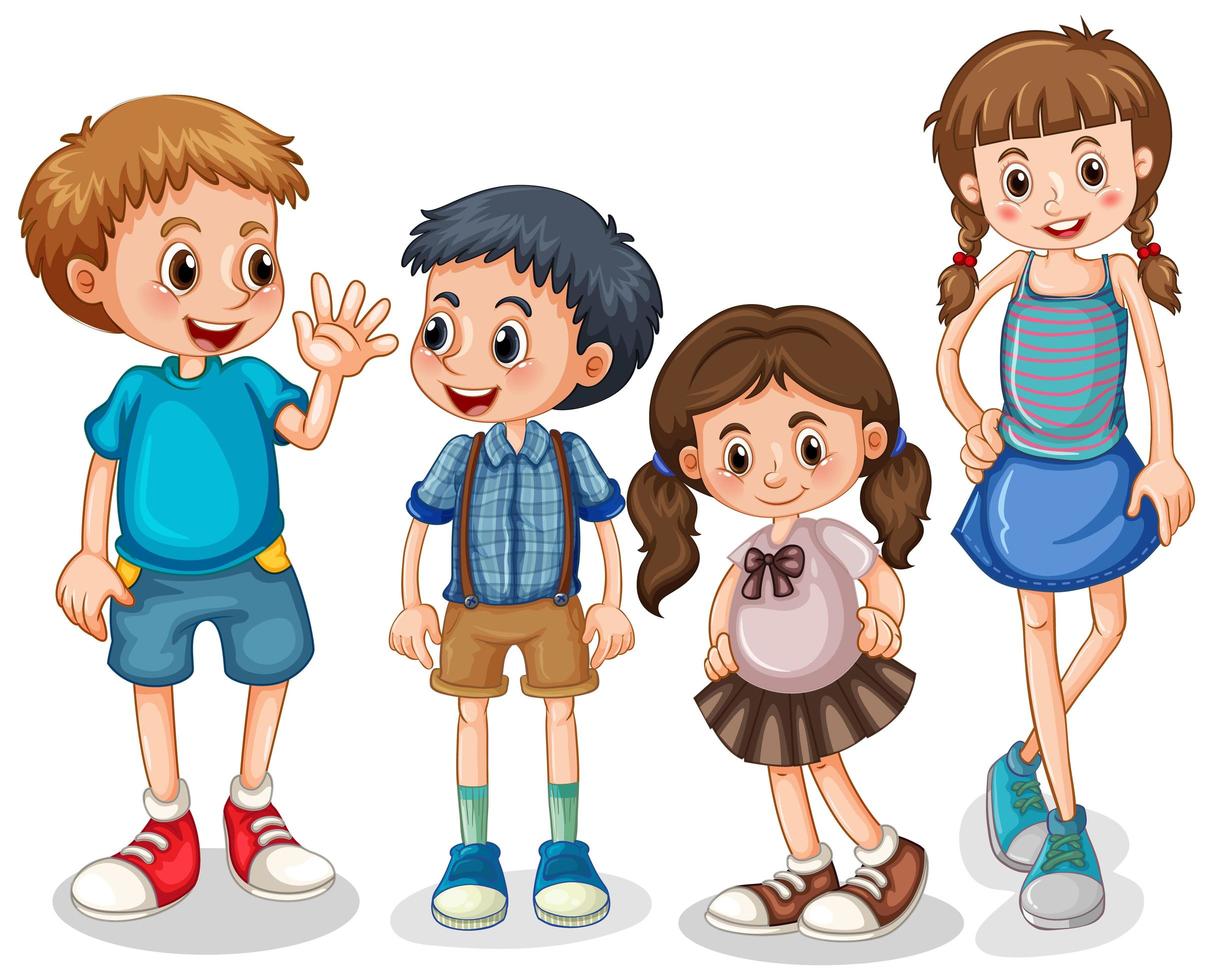 Group of young children vector