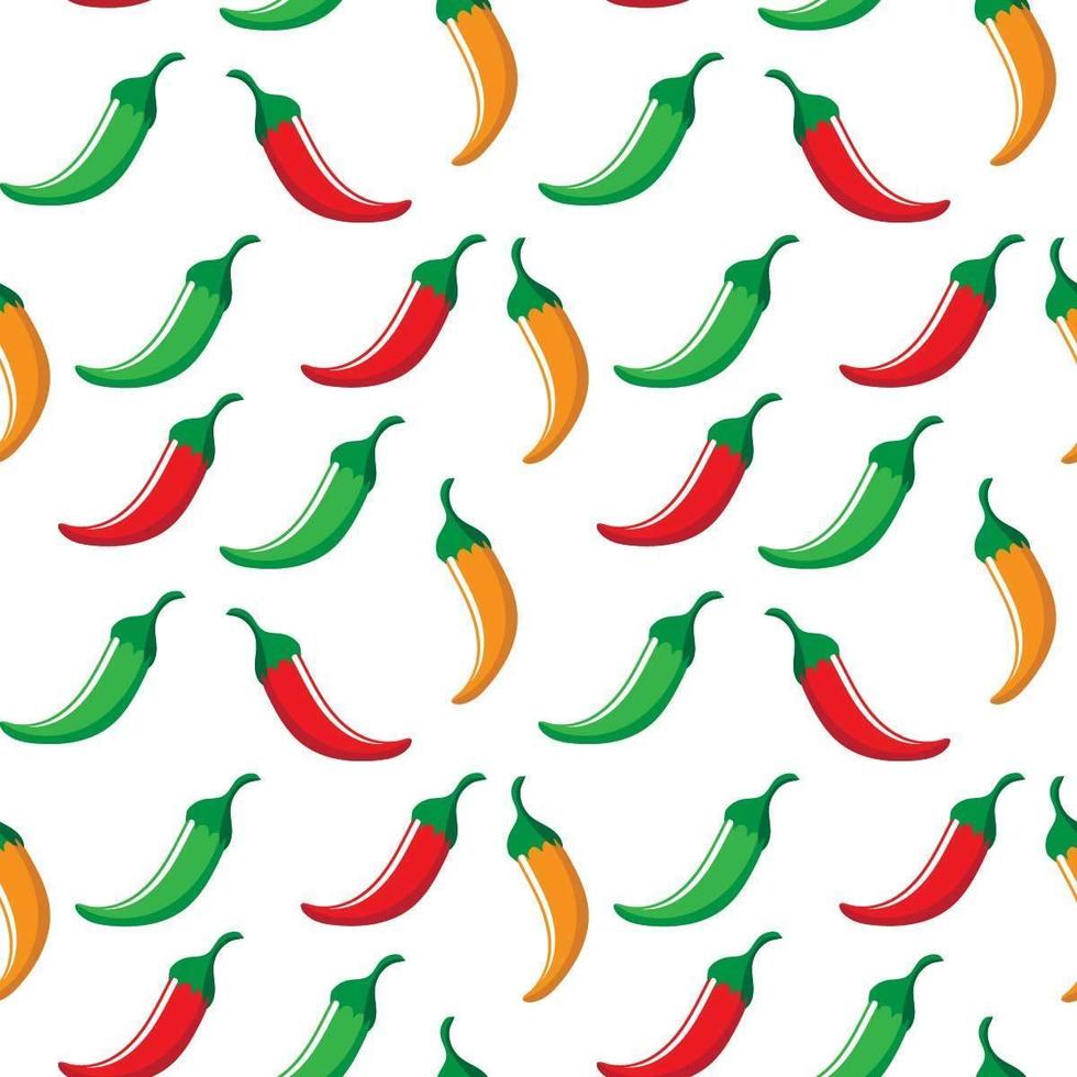 Chili Pepper Seamless Pattern Background vector