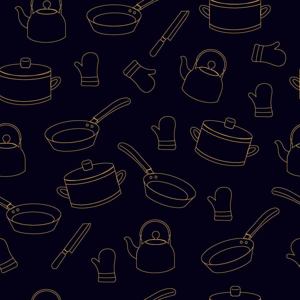 Kitchen Items Seamless Pattern vector