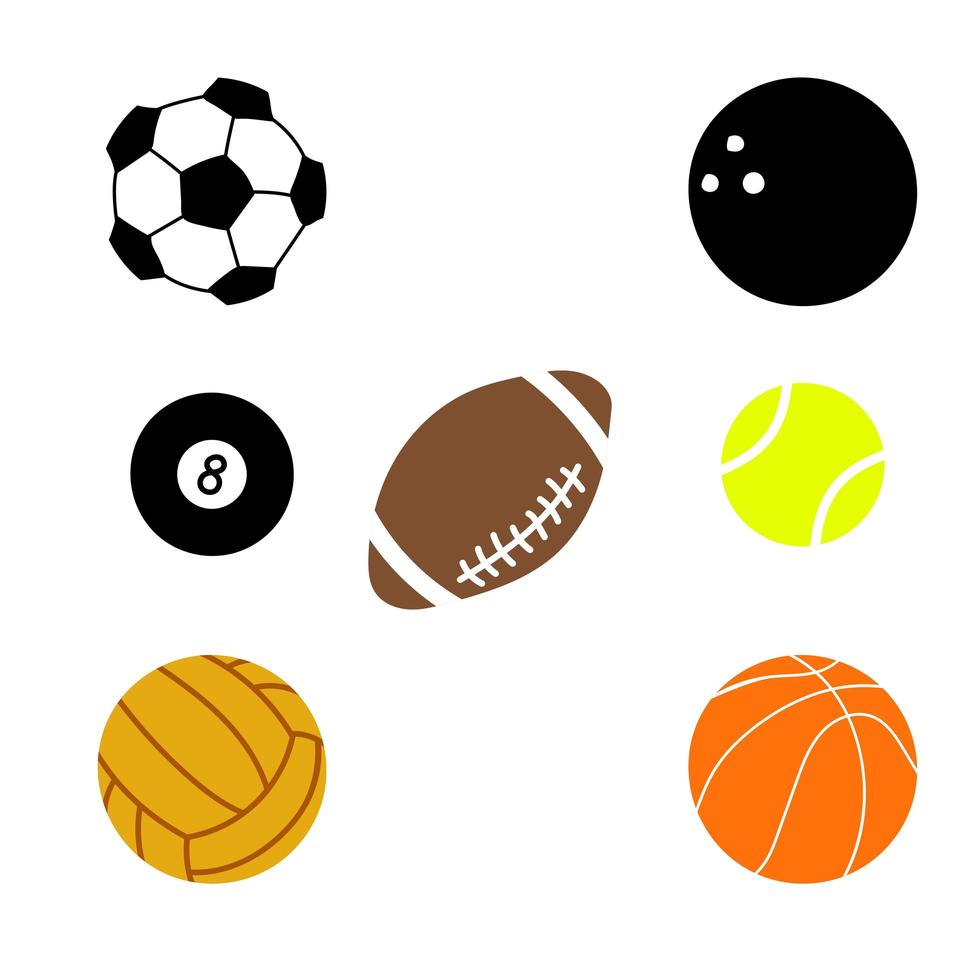 conjunto de iconos de pelota deportiva vector