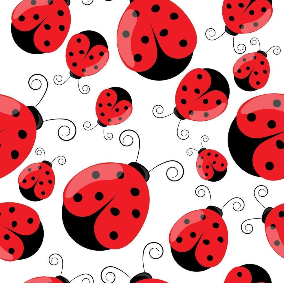 Ladybug Seamless Pattern vector