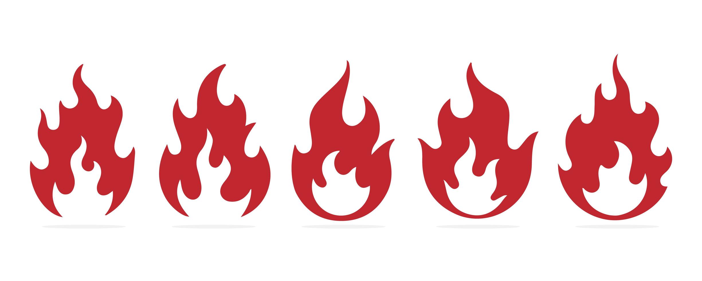 Flames icons set vector