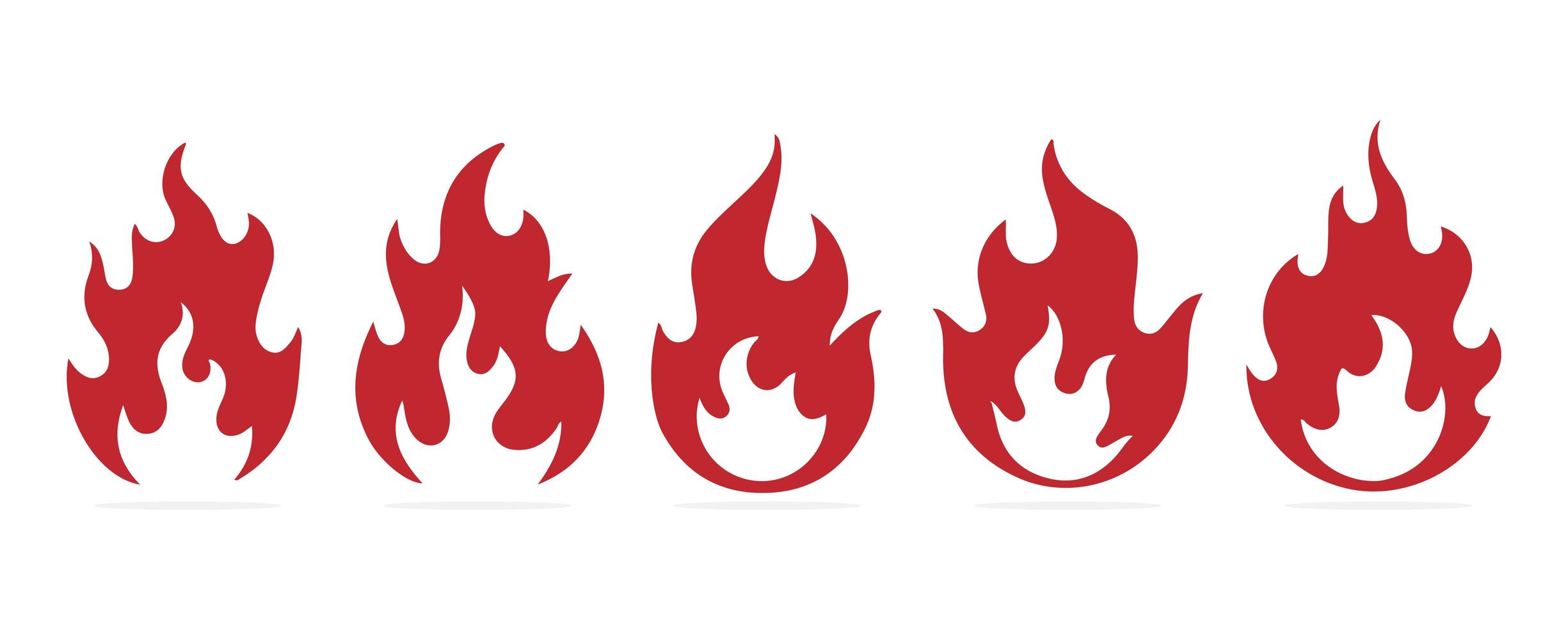 Flames icons set vector