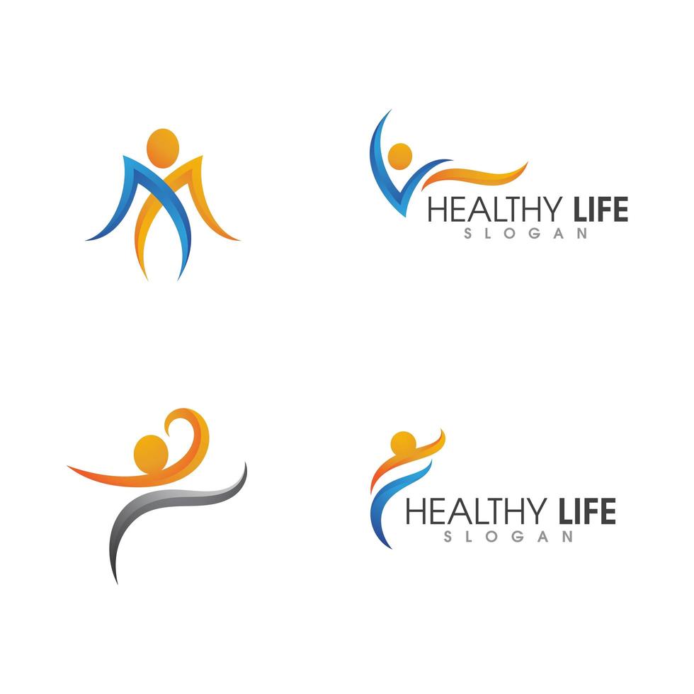 Healthy icon logo set vector