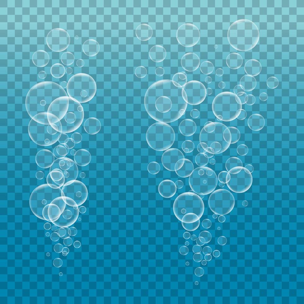 burbujas de agua claras y transparentes vector