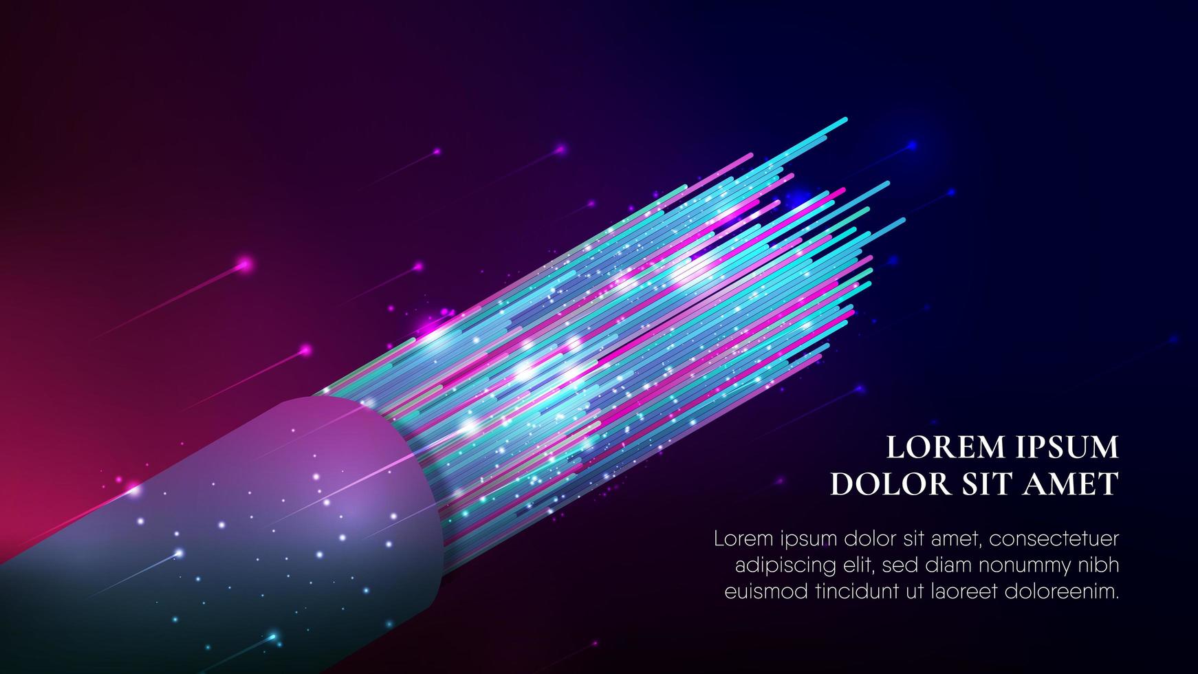 Abstract colorful fiber optic cable on dark gradient 1268998 Vector Art