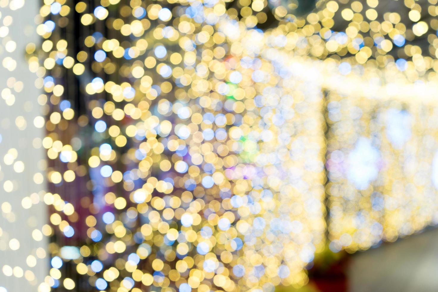 Bokeh holiday lights at night photo