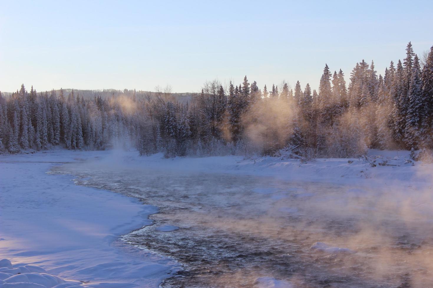 Snow covered lake photo