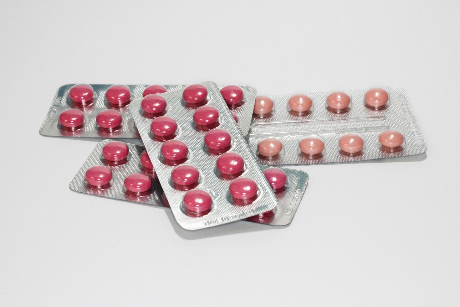 Pills on white background photo