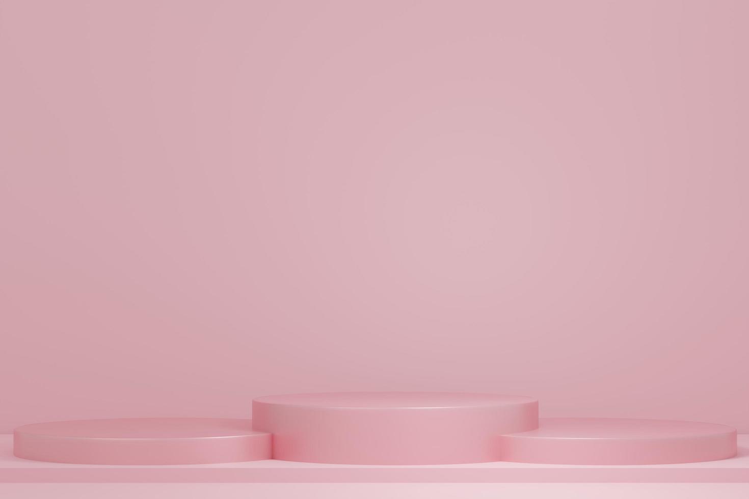 Soft pink 3D illustration with geometric steps  photo