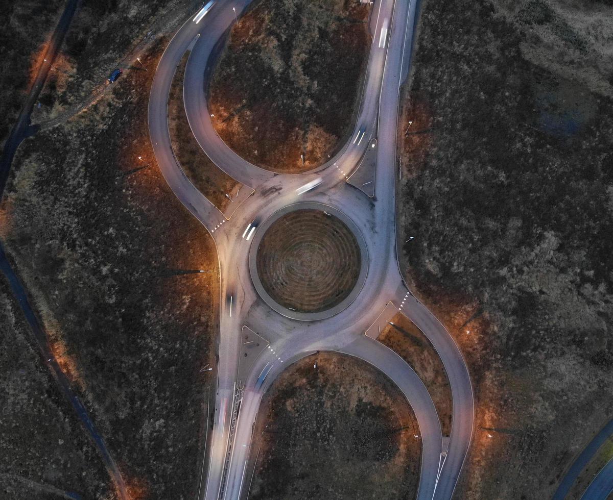Aerial view of a roundabout photo