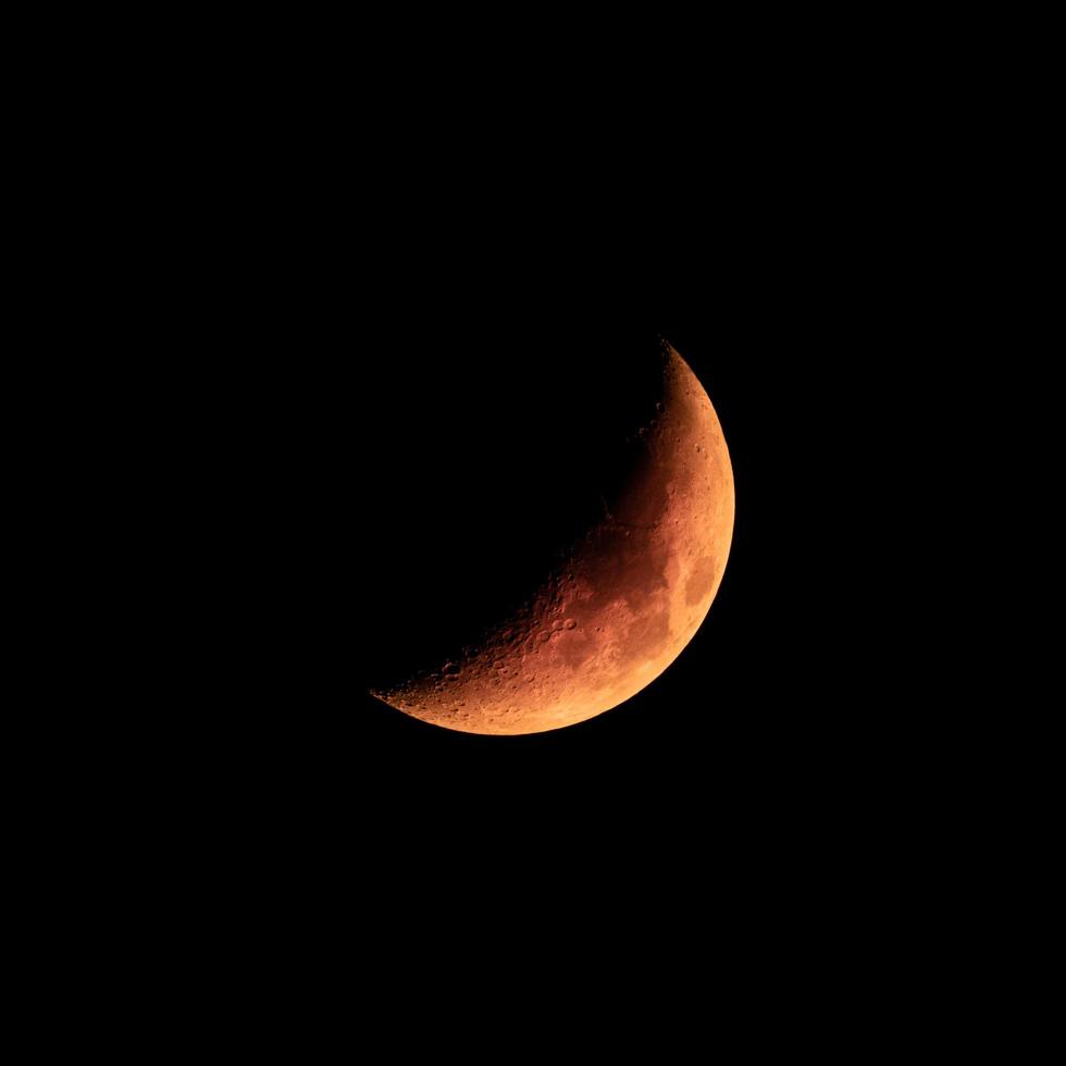 Blood moon in night sky photo