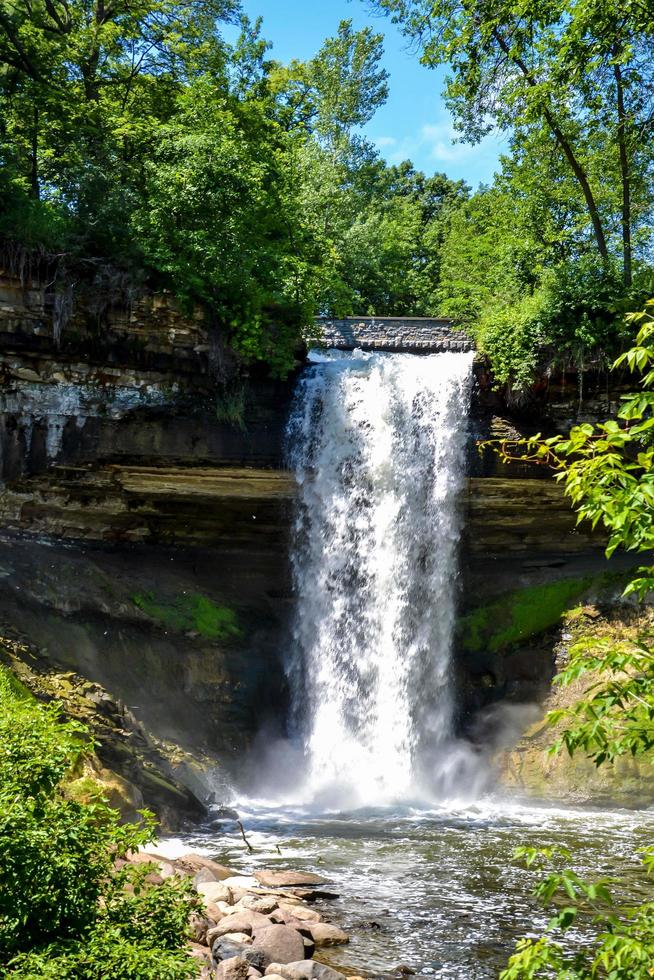 Waterfall during the day photo