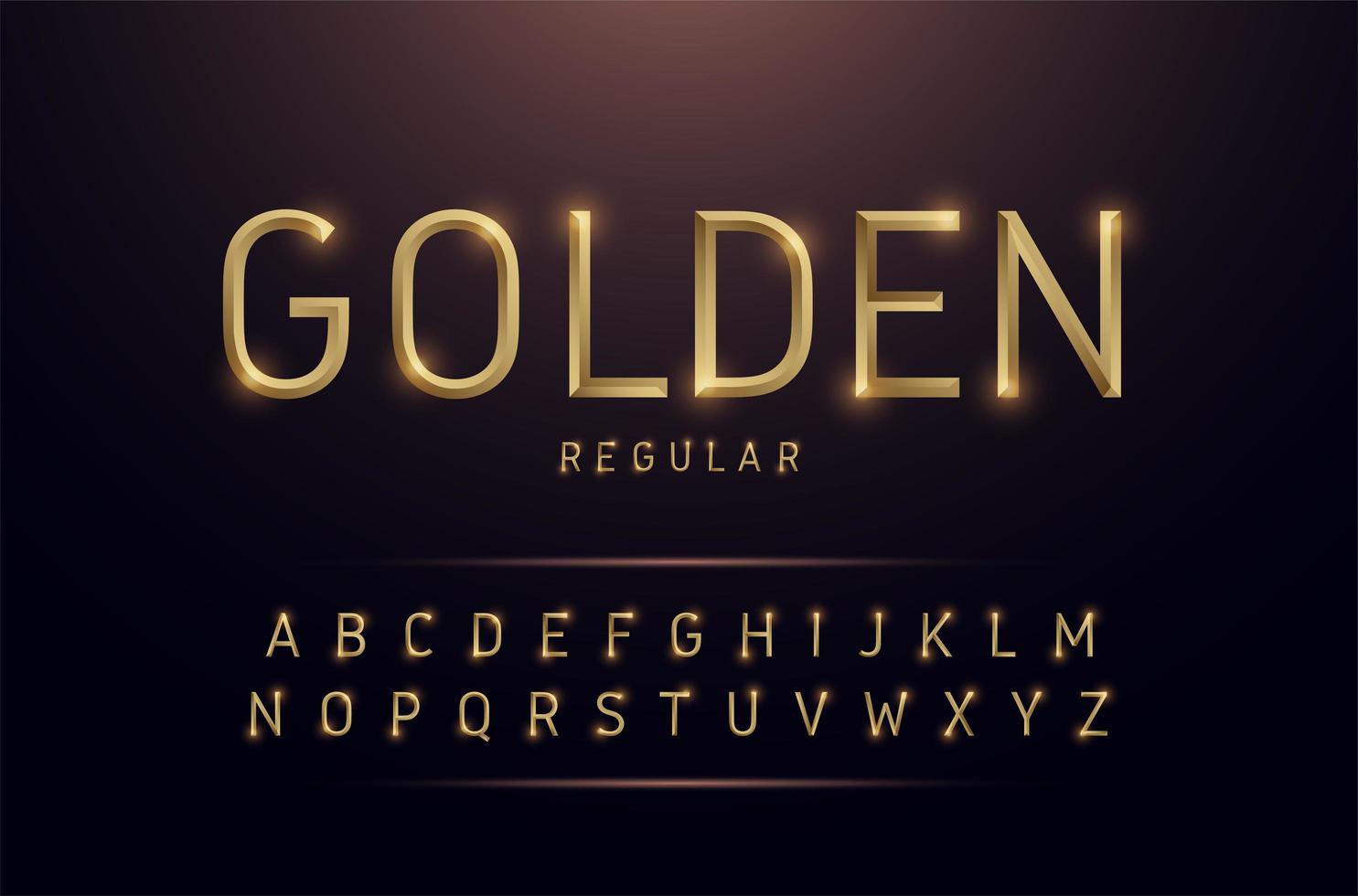 Alphabet thin line gold metallic alphabet set  vector