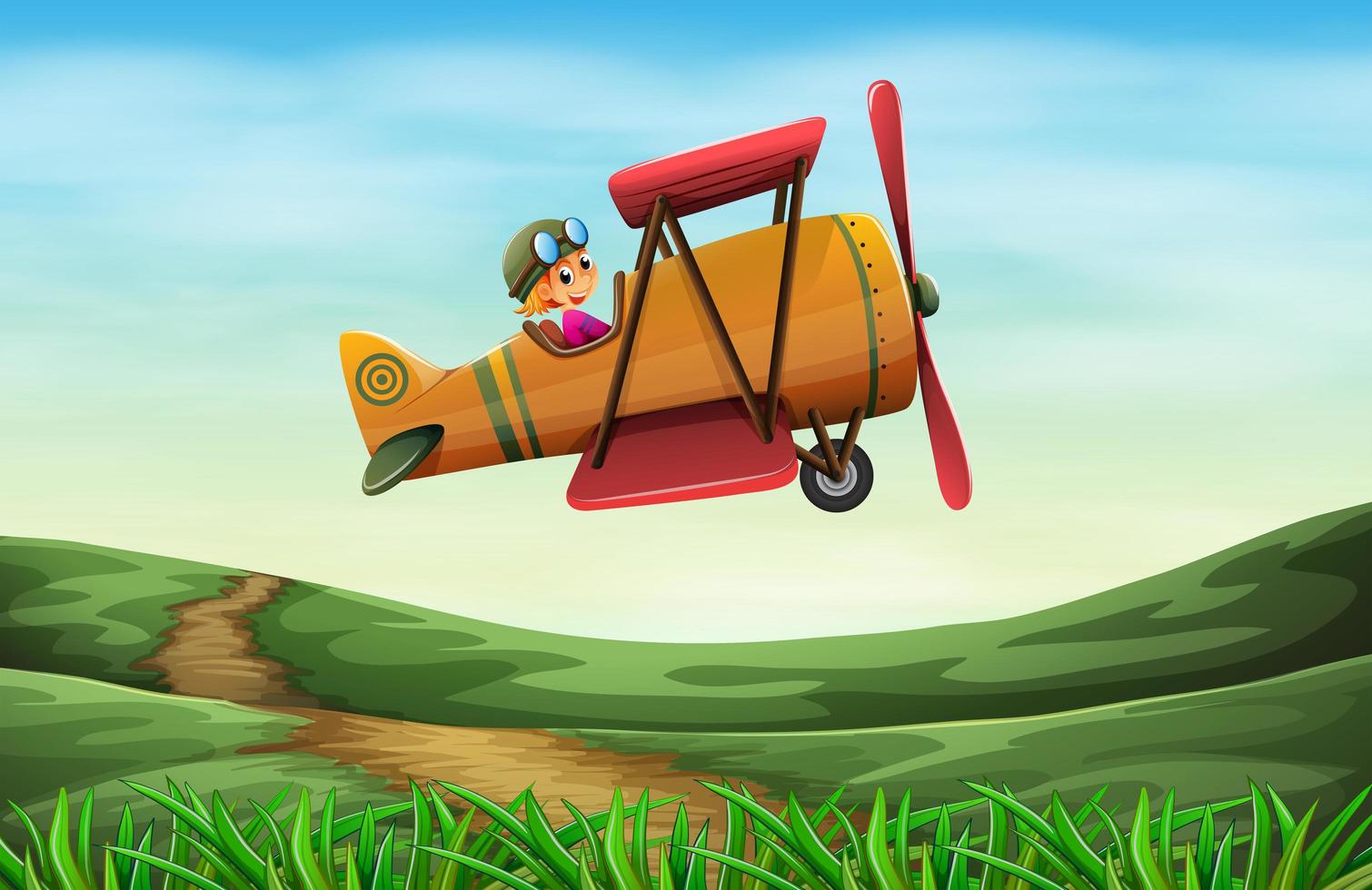 A pilot flying a propeller vector
