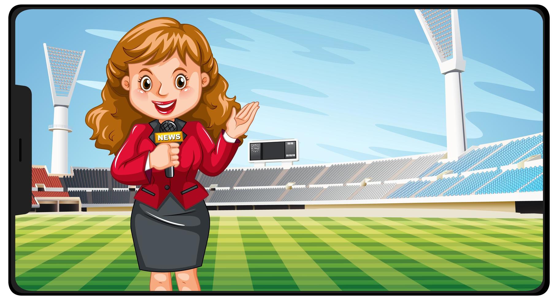 Sport news on smartphone  vector