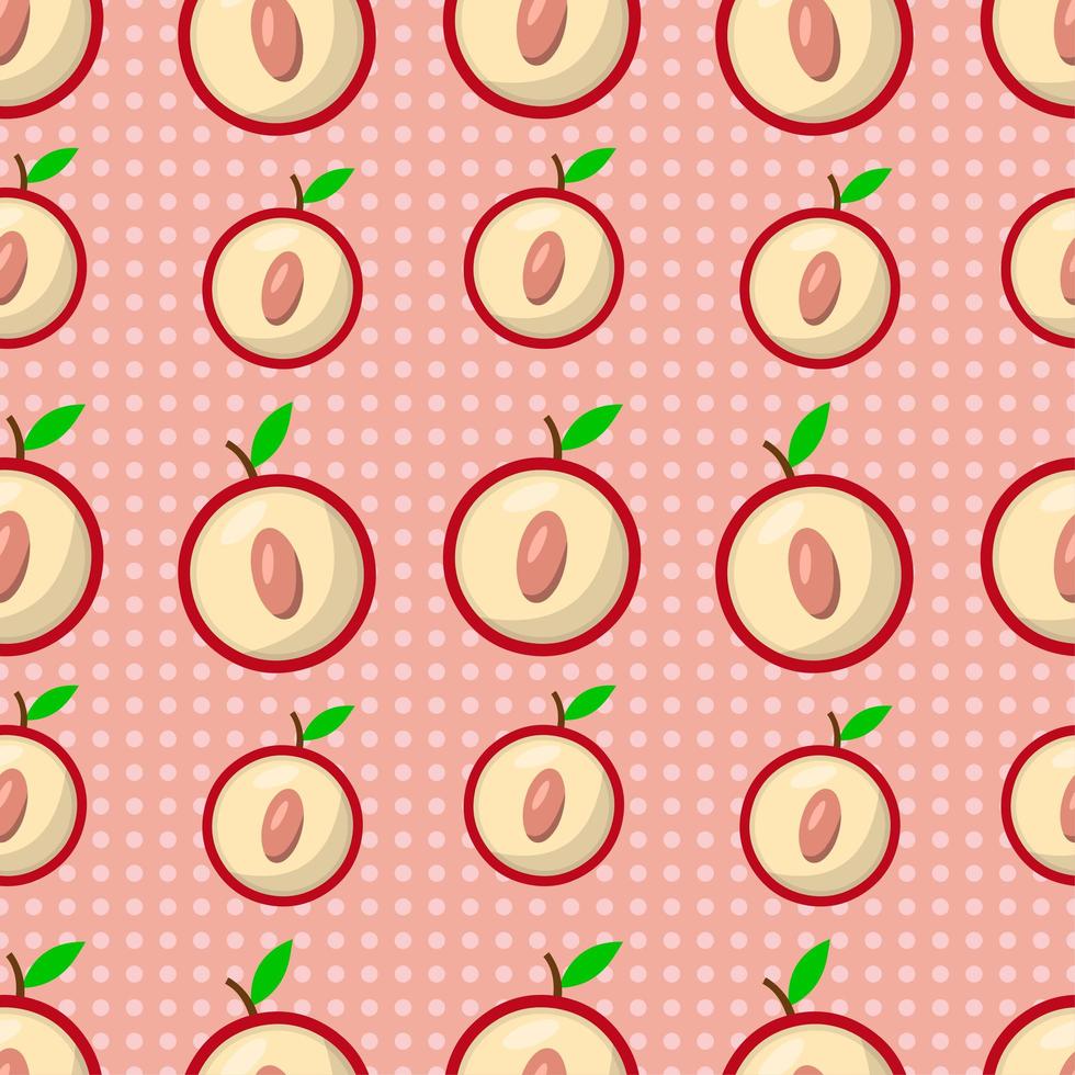 Plum fruit seamless pattern background vector