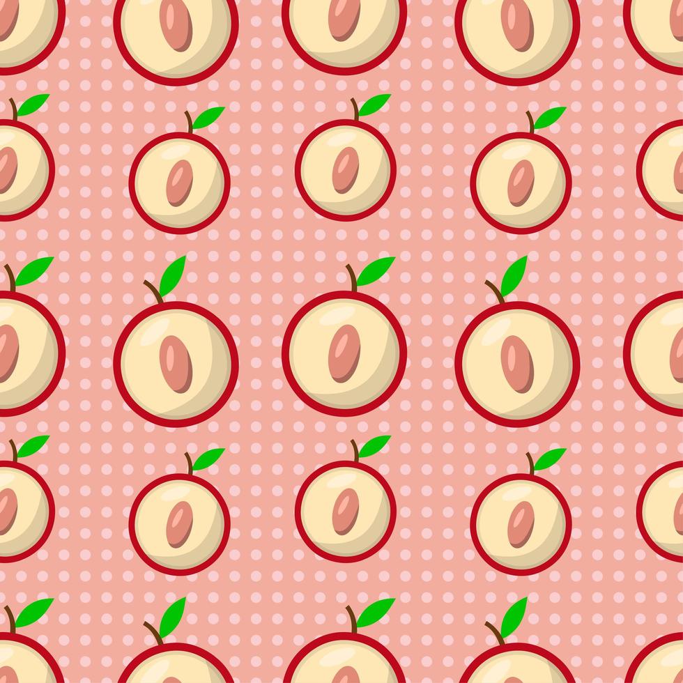 Plum fruit seamless pattern background vector