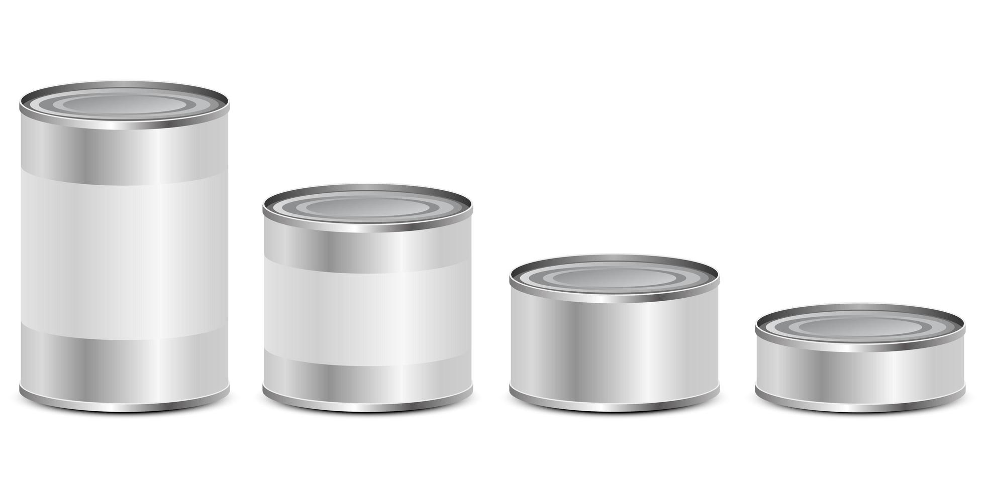 Tin can set  vector